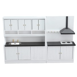 Dollhouse Kitchen Beautiful Work Miniature Model Cute Look Wooden Doll Furniture 1:12 Dollhouse Decoration Miniature Dollhouse Accessories