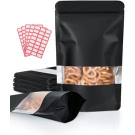DOTUHAO 200 Pack Mylar Bags, 4'' x 6" Resealable Bags, Foil Bags, Resealable Bags with Matte Window, Mylar Bags with Clear Window, Resealable Bags Smell Proof Bags, Zipper Foil Bags