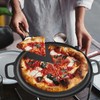 NutriChef 13-Inch Flat Cast Iron Pizza Pan - Versatile Pre-Seasoned