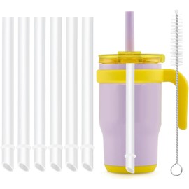 Replacement Straws Compatible with Reduce Coldee Tumbler - Kids 14 Oz Reduce Mug Straw Replacement- 6 Pack Straws And 1 Pack Cleaning Brush.
