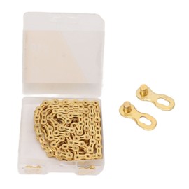 10 Speed Bicycle Chain Full Hollow Lightweight Mountain Road Bike Chain Alloy Steel Cycling Riding Bike Chain Replacement Gold