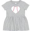 inktastic Heart Shaped Baseball Infant Dress 18 Months Heather Grey