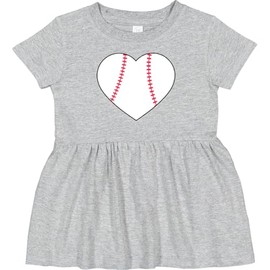 inktastic Heart Shaped Baseball Infant Dress 18 Months Heather Grey 2a73c