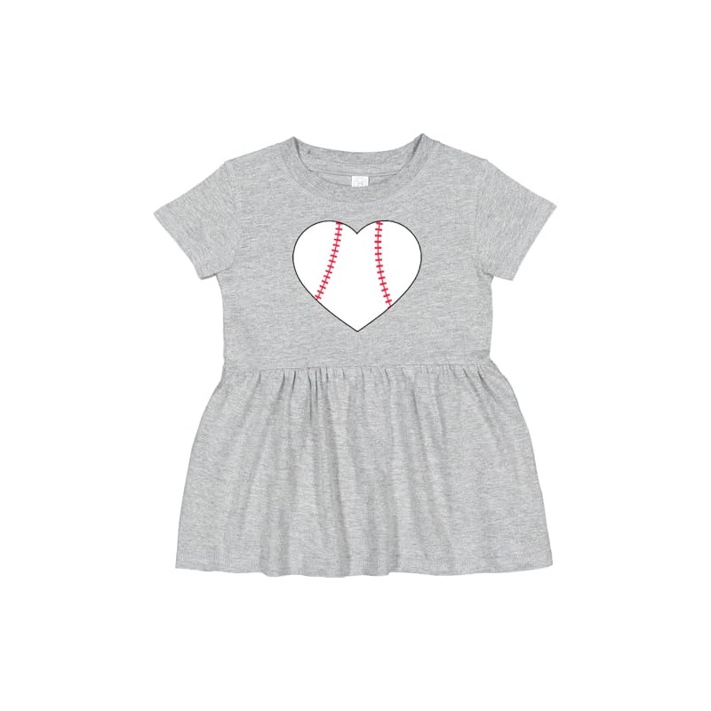 inktastic Heart Shaped Baseball Infant Dress 18 Months Heather Grey