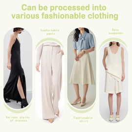 Fabrimuse - Tela de seda de The Yard, 60 pulgadas de ancho, tela de vestir de costura, 155 g/m², textura de onda delicada para vestidos de verano y principios de otoño, faldas, decoración del hogar
