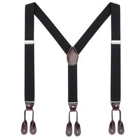 DeeRace 2025 release! Suspenders, Y Shape, Clip Type, Adjustable, Unisex, Trouser Hanger, 6 Clips, Shoulder Relief, Hanging Band, Casual, Party, Fashionable, Business, Wedding, Adult Day, Gentleman's Choice, Easy to Put On and Take Off (Black)