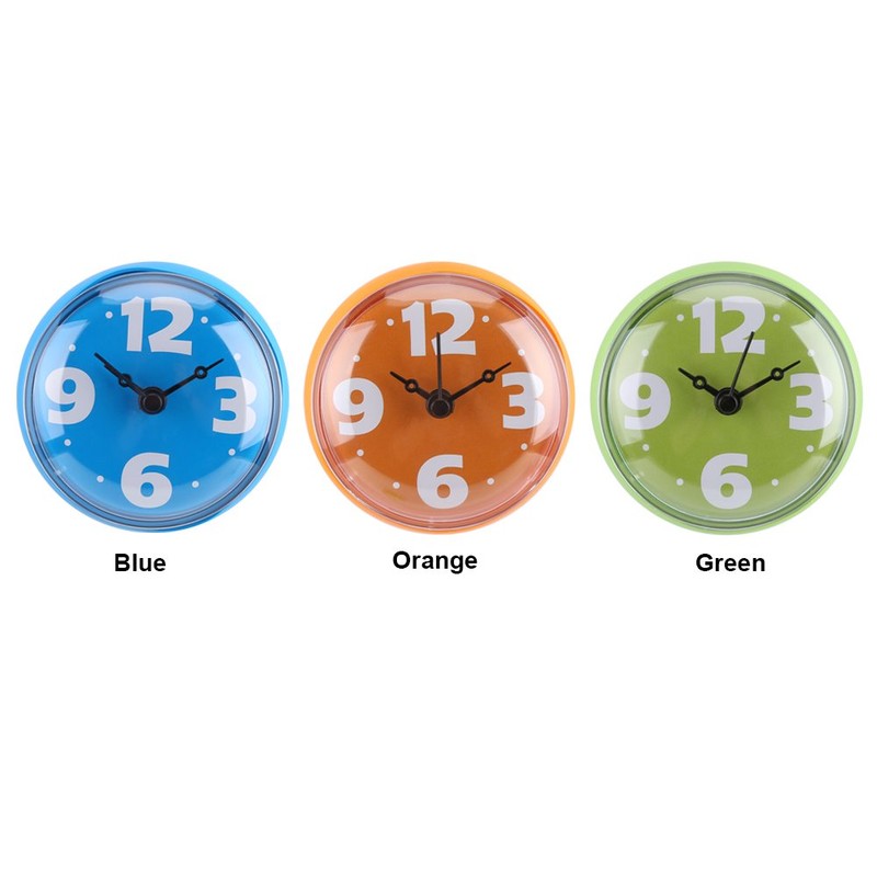 Waterproof Shower Clock Round Face Diameter 7 cm Suction Cup