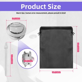 6pcs 58mm Toilet Tank Button, Dual Push Button Flush Toilet Button, Threaded Diameter Toilet Button Flush Button Replacement with 1pcs Storage Bag