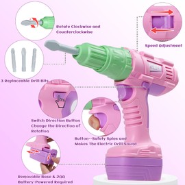 Kids Tool Set, 31 PCS Kids Tool Box Pretend Play Construction Toy with Electric Drill Hammer Tool Accessories Toddler Tool Set for Girls Boys Ages 3 4 5 6 7 Years Old