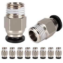 Pc4-M10, Pc4-M10 Pneumatic Connector, Ptfe Tube Quick Push Fitting, Pneumatic Fitting, Ptfe Tube Connector, Ptfe Connector, Quick Connector for Plug-in for 3D Printers, Pack of 10