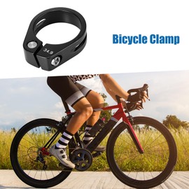 A ABSOPRO Bicycle Seat Post Clamp Seat Post Clip Black 34.9mm