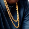 Hrglen 14K Solid Yellow Gold Rope Chain with Diamond Cut