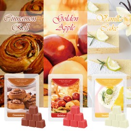 STRN Wax Melts Food Scented 6 Pack, Long-Lasting Natural Soy Wax Cubes for Wax Warmers, Pretty Gift Set with Highly Scented Essential Fragrance Oil Soy Wax Melts Tarts 7.5oz/240g (36 Cubes)