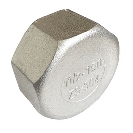 LOZOME 1-1/2" Female Thread Plug Hex End Cap 304 Stainless Steel NPT Pipe Fitting