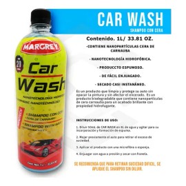 Shampoo Con Cera Para Auto Espumoso - Car Wash Margrey 1lt                                                                                            