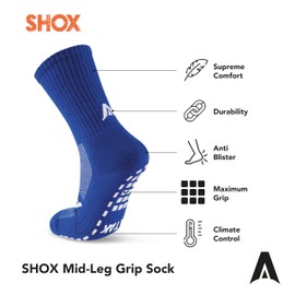 ATAK SHOX Unisex Mid-Leg Performance Football Grip Socks