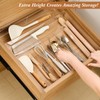 Teenyyou Expandable Kitchen Drawer Organizer Clear Acrylic Utensil Organizer Adjustable