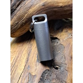 Unbranded Pro Series Medium Stonewash Finish Titanium Keyring Pill Fob W/ Titanium Keyring