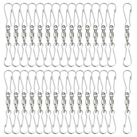 30 Pack Swivel Dual Clips, 2.76" Length Smooth Spinning Dual Clip Spiral Wind Spinner Hangers Twist Hanging Hooks for Windsocks, Plant, Flower, Bird Feeder, Kites, Lights, Flags, Lanterns, Party