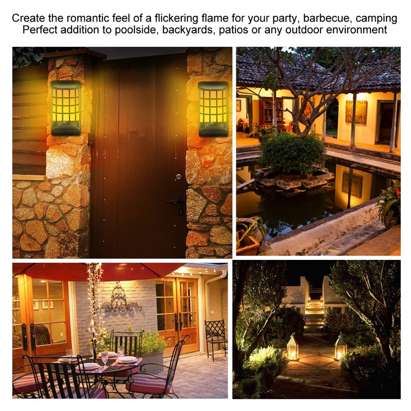 Solar Flickering Flames Torch Lights IP65 Waterproof LEDs Outdoor Decor