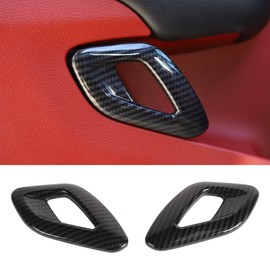 for Challenger Inner Door Handle Cover Trim Accessories for Dodge Challenger 2015-2023 (Carbon Fiber Black Style,ABS,2Pcs/Set)