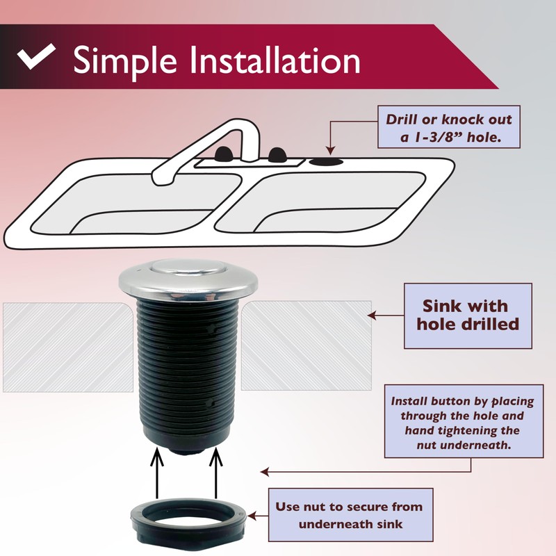 JB Products Disposal Air Switch Kit for Garbage Disposal Hands-Free