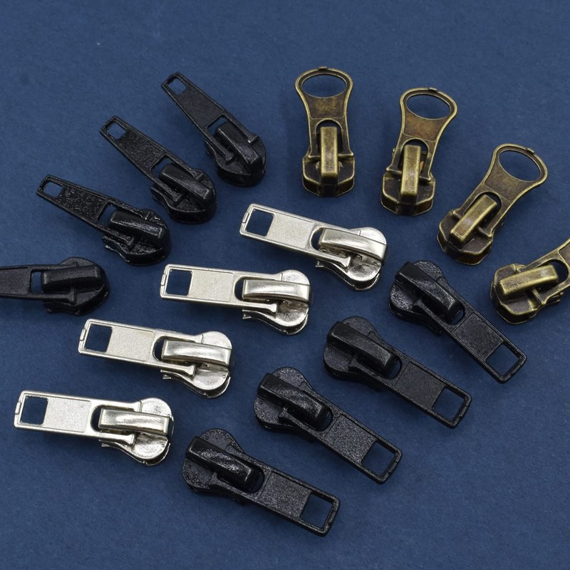 24 Pcs #5#7 Zipper Sliders Replacement Zipper Pull Repair Kit