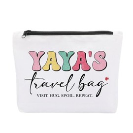 Jeteman YaYa's Beach Travel Accessories Bag, Makeup Bag Gift for YaYa, Mother's Day Gift Birthday Gift for YaYa, YaYa Gifts, New Grandma Gift, Funny Grandma Gift, Summer Beach Travel Toiletry Bag