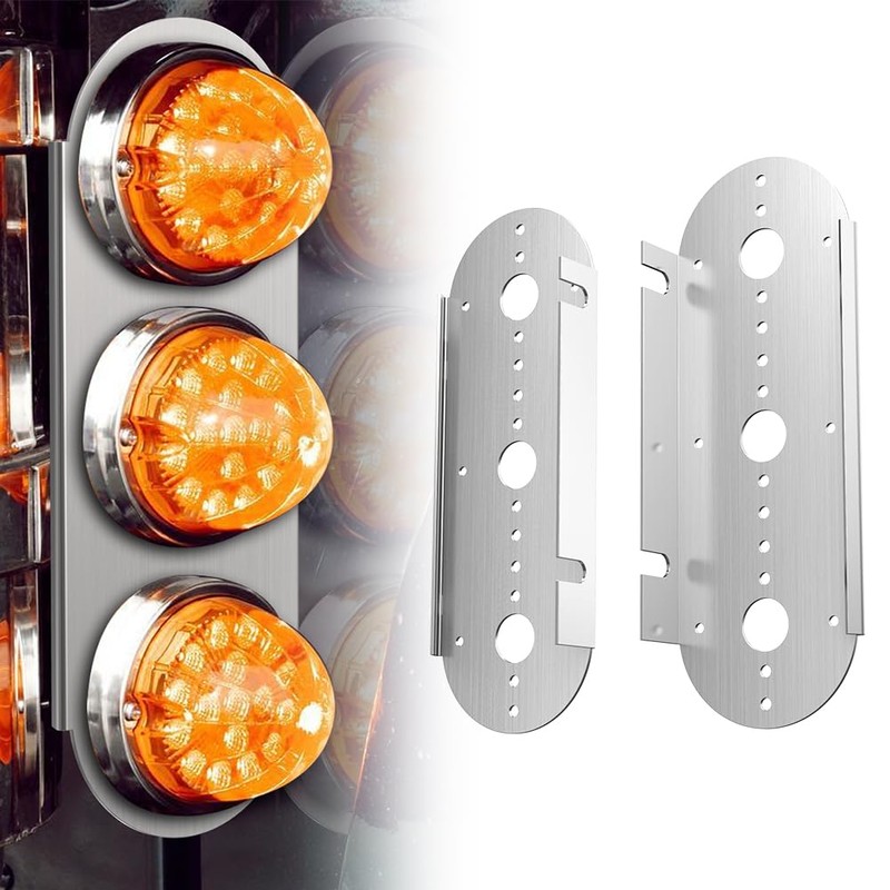 MOTOQUEEN Air Cleaner Front Light Brackets Kit for Peterbilt 3