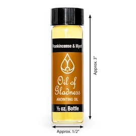 Oil of Gladness Frankincense and Myrrh Anointing Oil - Oil for Daily Prayer, Ceremonies, and Blessings 1/2 oz