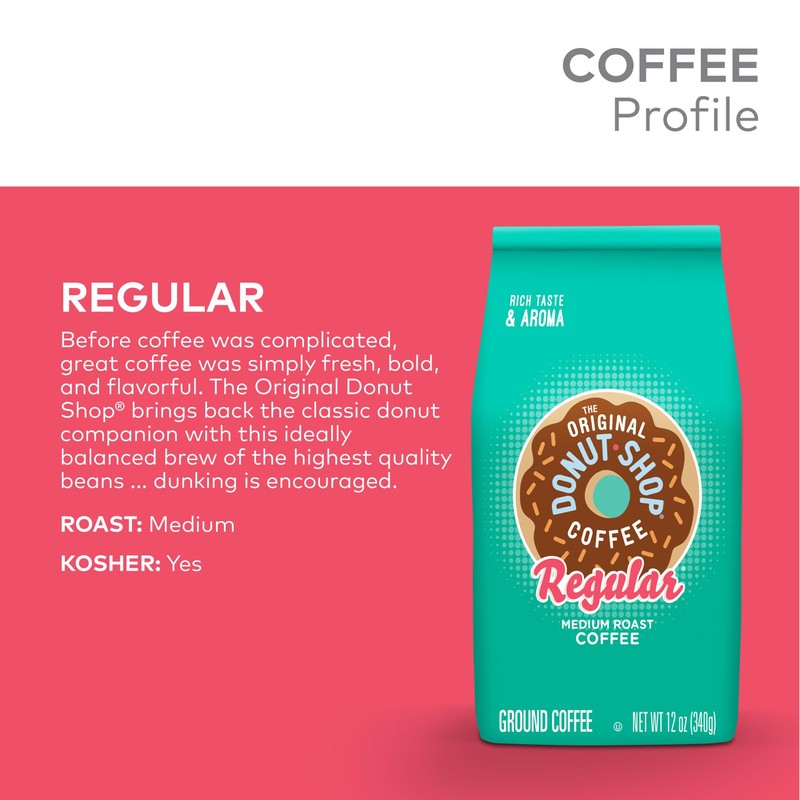 The Original Donut Shop Coffee, Regular, Medium Roast, Ground Coffee,