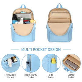 Pomelo Best Backpack with Laptop Compartment for Men and Women, Daypack, Lightweight Backpack for Travel, University, Leisure, Sports and Luggage, blue, Classic