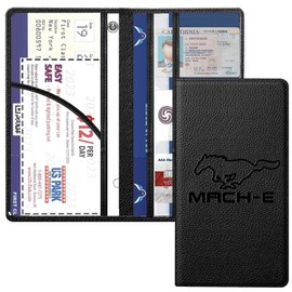 AVIRRO Car Registration and Insurance Holder for Mach-E, Leather Card Holder, Vehicle Glove Box Organizer, For Mach-E Accessories