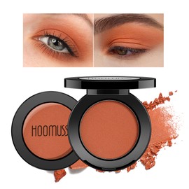 HOOMUSS Single Coral Eyeshadow Matte, Handmade Pressed Eyeshadow Palette, Long Lasting With No Creasing, Intense Color Pigmented Orange Eye Shadow (Rich Coral)