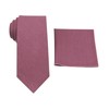Mens Solid Linen Tie and Pocket Square Set - Slim