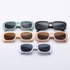 LJCZKA Fashion Rectangle Sunglasses Unisex Retro Square Frame Shades Sun