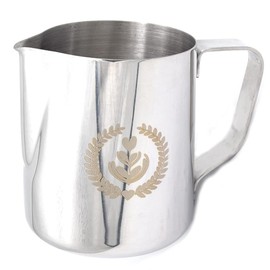 Hoshen Stainless Steel Milk Frothing Pitcher, Pointed Latte Art Cup, Espresso Latte Cappuccino Steaming Pitcher Cup 12 OZ（350ML） (Silver)