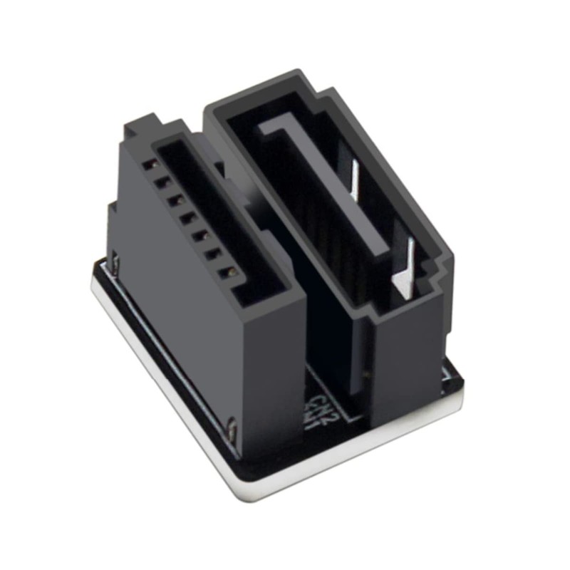 Cablecc Single SATA 7Pin Female to 360 Degree Angled 7Pin