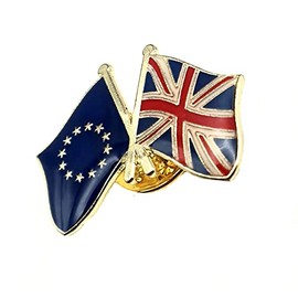 EU European Union Europe United Kingdom Flag Metal Enamel Country Flag Friendship Together Metal Lapel Pin Badge, Metal