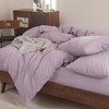 FOSSA Duvet Cover Set 100% Washed Cotton Linen Feel Super