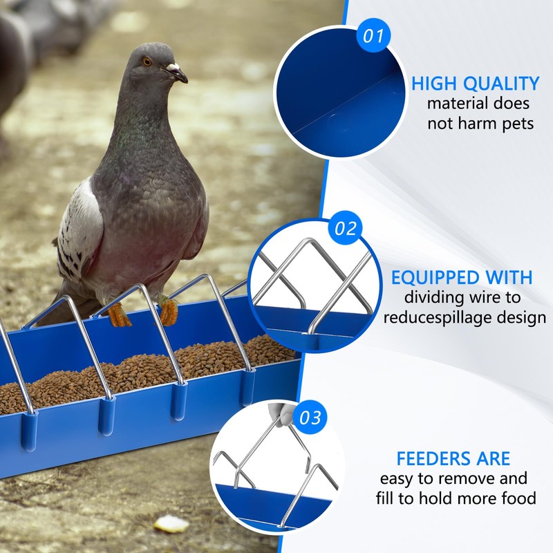 Tioncy 4 Pcs Pigeon Feeder Bird Dispenser Slot Container Poultry