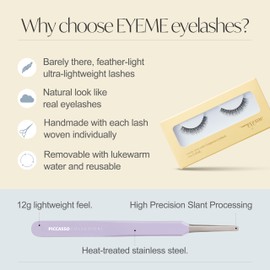 EYEME Eyelash NO.30 – Premium False Eyelashes with a Natural Look, Cat Eye Eyelash Strips, Self Adhesive and Perfect for Daily Makeup with Eyelash Kit Included, Korean Beauty, K-Beauty Makeup