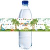 ROSTYAKZ 32pcs Dinosaur Water Bottle Labels, T-Rex Baby Shower Stickers,