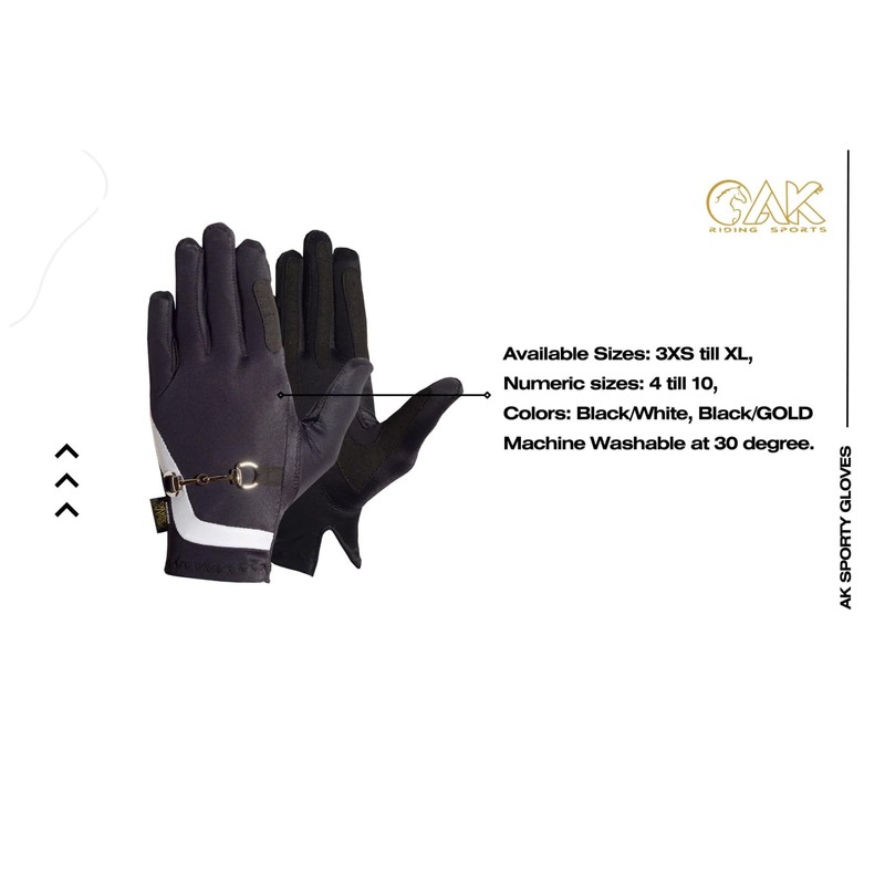 AK Horse Riding Gloves Equestrian Ladies Gloves with Bit Chain