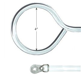 A&F Rod Décor - 1/2" Heavy Duty Smooth Handicap Drapery Baton Curtain Wands with Clear Drapery Baton Curtain Wands Adapter (Set of 4) - 48 inch