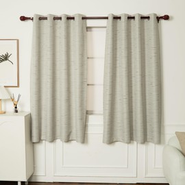 INLINAS Premium Jacquard 100% Blackout Curtains with Colored Threads for Enhanced Comfort and Style Set of 2 Panels, Grayish White, 52W x 72L Inch