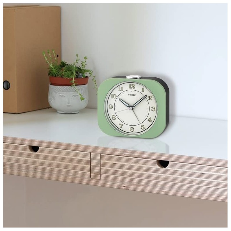 Seiko Kyoda Bedroom Alarm Clock, Metallic Green