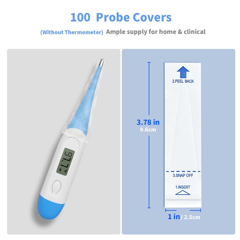 Boncare Thermometer Covers Disposable - 100 Pcs Probe Covers for