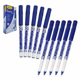 Fineliner Pens, BLUE, Ultra Fine Felt Point (0.3mm), Pack of 10, VAI-WOW Artist Fine Line Pens, Drawing Sketching Writing, iVAIDEX Black Ball Pen