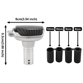 AuMoHall Automatic Gear Shift Knob Universal Auto Transmission Shifter Lever with Button Fit for Most Automatic Cars Truck SUV M8 M9 M10 M12, Carbon Fiber